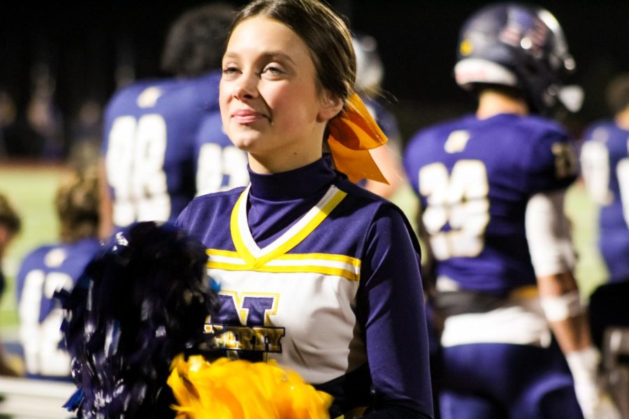 Liberty North cheerleaders during homecoming game.