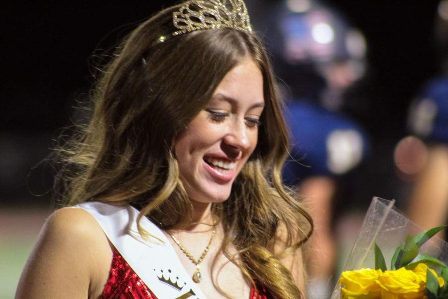 Bailey Garrison when being crowned at the homecoming game