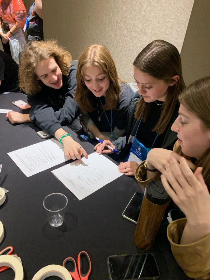 Students Tyler Parsons, Bellamy Brockman, Shay Person, and Kate Degarmo enjoying conference activities 